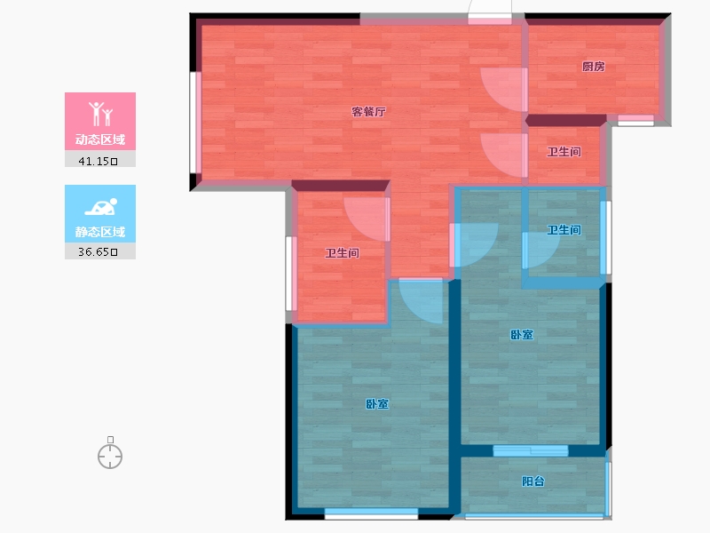 河南省-郑州市-嘉业·嘉境上品-69.39-户型库-动静分区