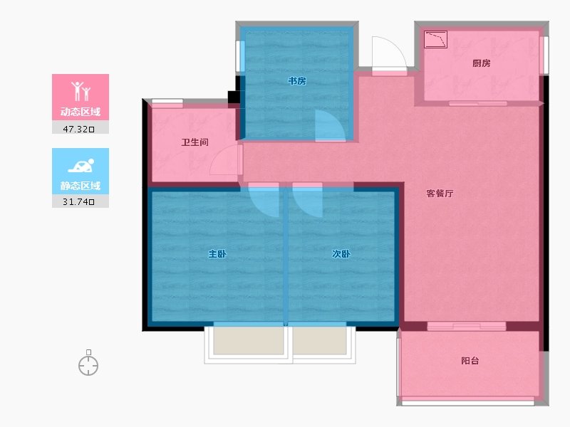 福建省-福州市-琅岐山语城-70.19-户型库-动静分区