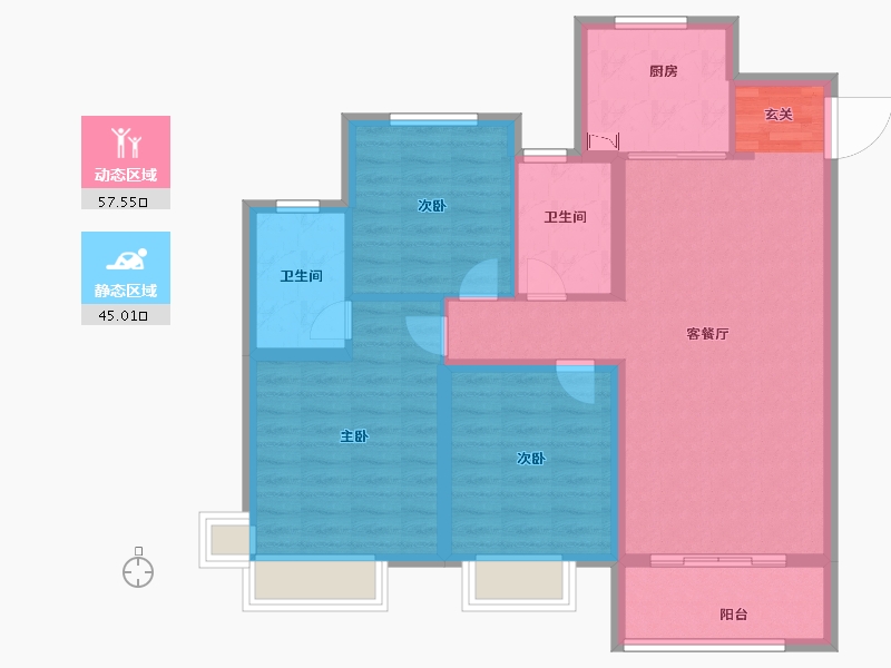 山东省-淄博市-保利华府-92.00-户型库-动静分区