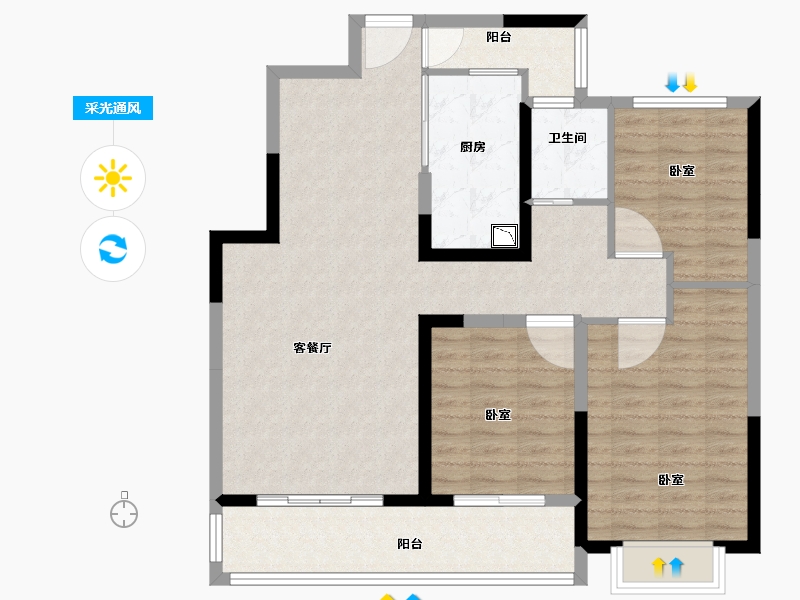 河南省-洛阳市-尚品1号-99.19-户型库-采光通风