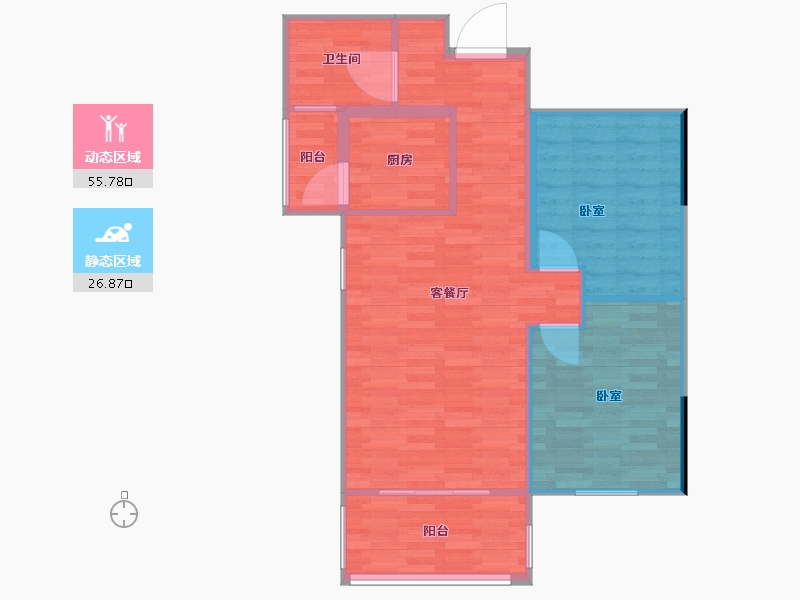 河南省-郑州市-汉德·如意府-76.54-户型库-动静分区