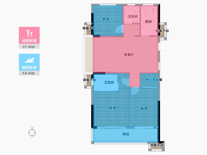 浙江省-嘉兴市-碧桂园繁华里-85.00-户型库-动静分区