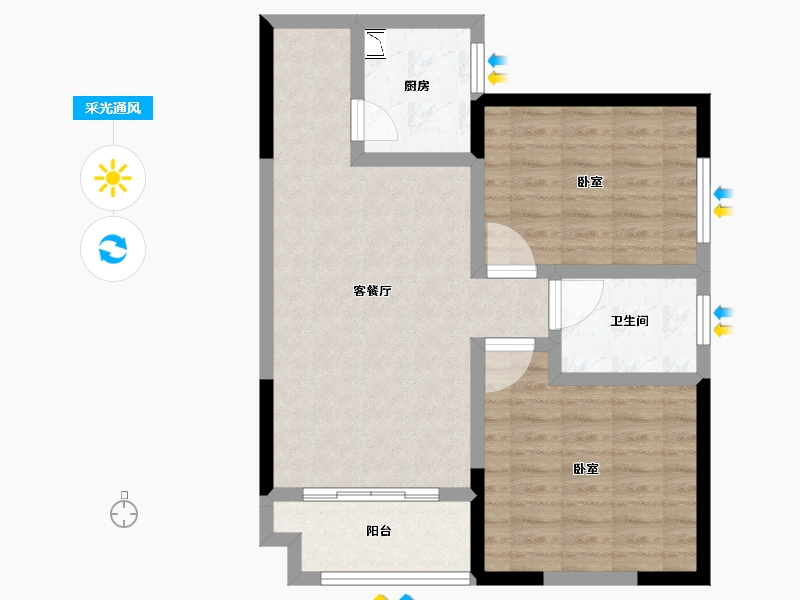 河南省-郑州市-华美仟企汇-72.05-户型库-采光通风