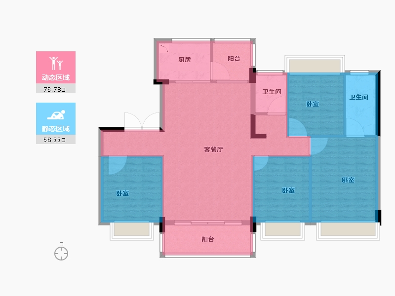 河南省-洛阳市-碧桂园天誉-120.44-户型库-动静分区