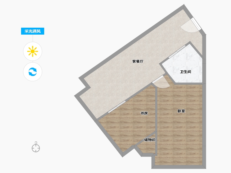 河南省-郑州市-康桥铂舍-64.97-户型库-采光通风