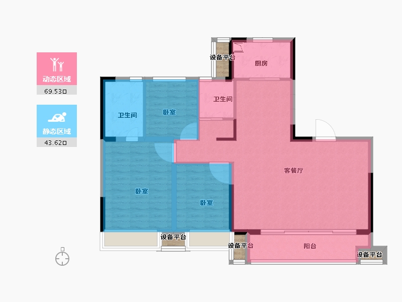 浙江省-嘉兴市-碧桂园繁华里-106.00-户型库-动静分区