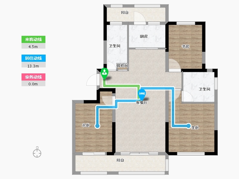 山东省-济南市-金域蓝山-108.01-户型库-动静线