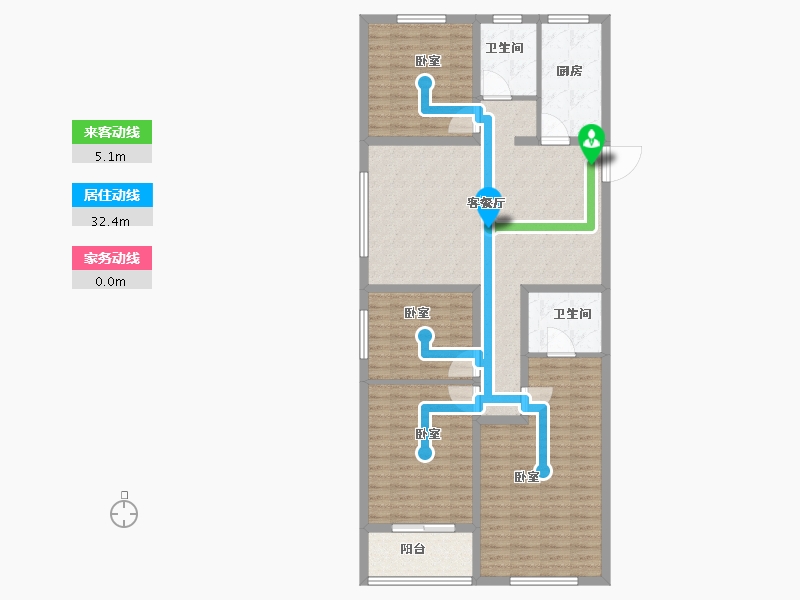 山东省-菏泽市-菏泽华联广场-124.05-户型库-动静线