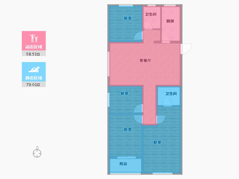 山东省-菏泽市-菏泽华联广场-124.05-户型库-动静分区