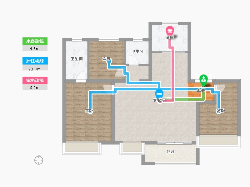 山东省-淄博市-保利华府-101.00-户型库-动静线