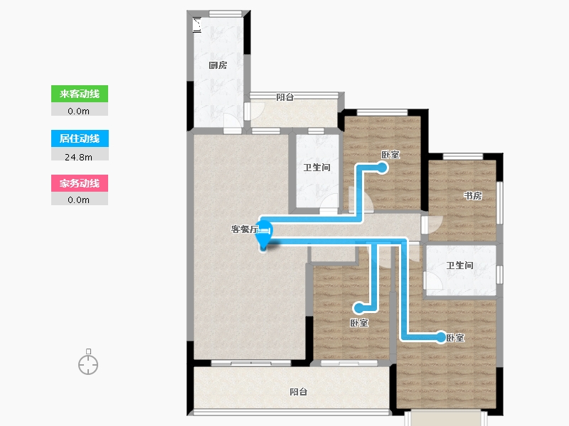 浙江省-绍兴市-绍兴恒大珺睿府-115.00-户型库-动静线