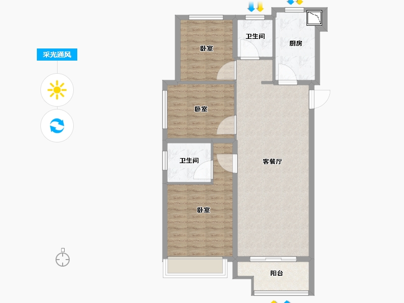 河南省-郑州市-天伦城-91.01-户型库-采光通风