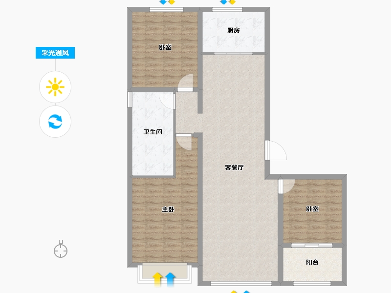 山东省-滨州市-运通嘉苑-116.19-户型库-采光通风