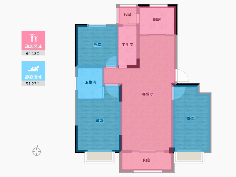 山东省-滨州市-京博·儒苑上邦-104.00-户型库-动静分区