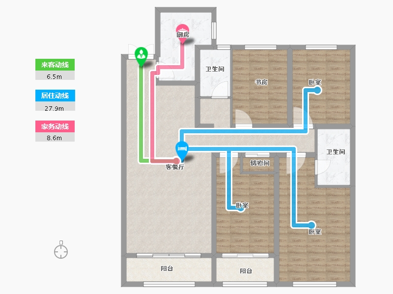 山东省-菏泽市-菏泽中心-128.00-户型库-动静线