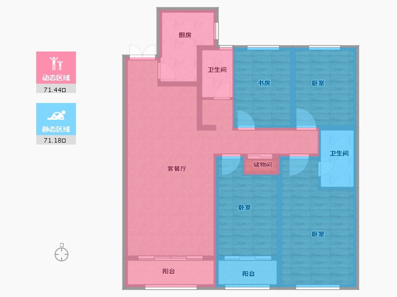 山东省-菏泽市-菏泽中心-128.00-户型库-动静分区