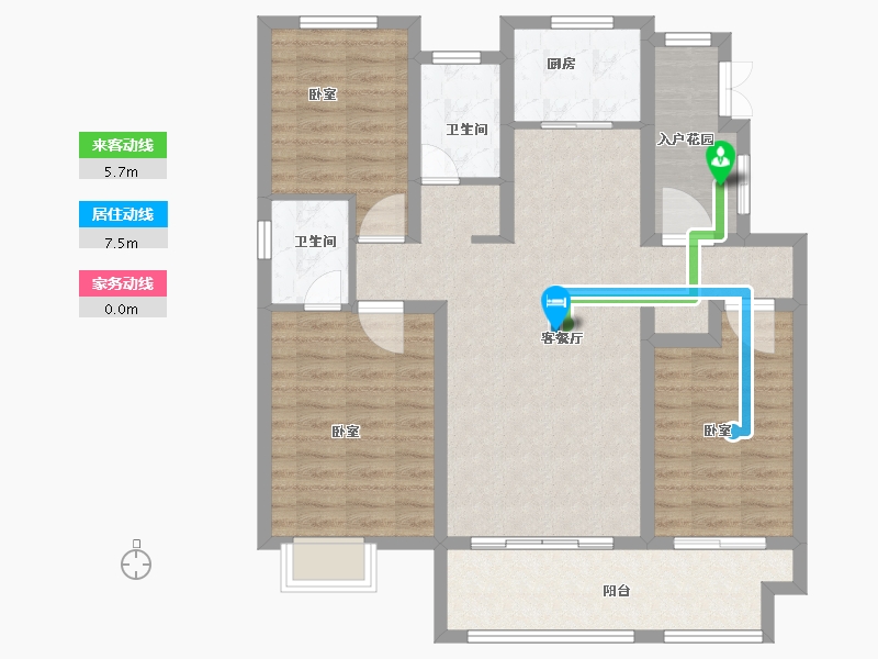 山东省-菏泽市-冠泽海棠湾-100.39-户型库-动静线