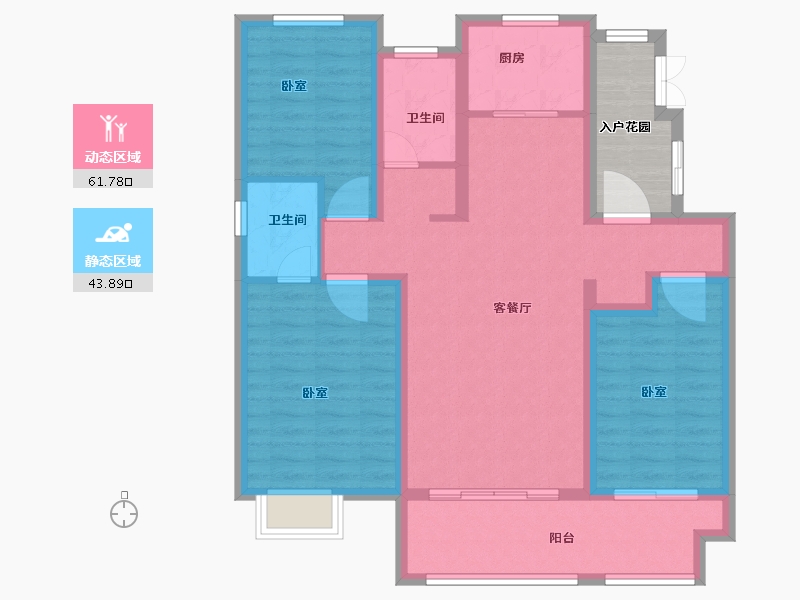 山东省-菏泽市-冠泽海棠湾-100.39-户型库-动静分区