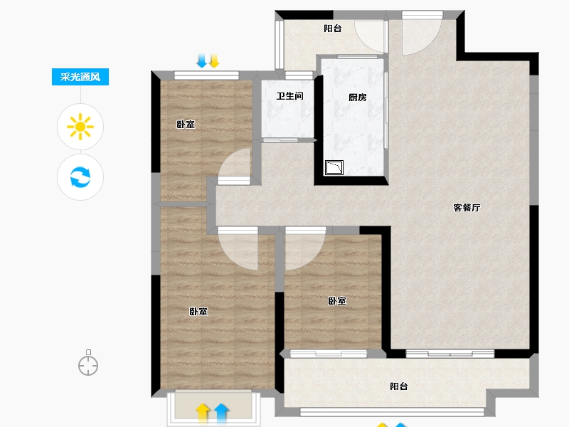 河南省-洛阳市-尚品1号-101.14-户型库-采光通风