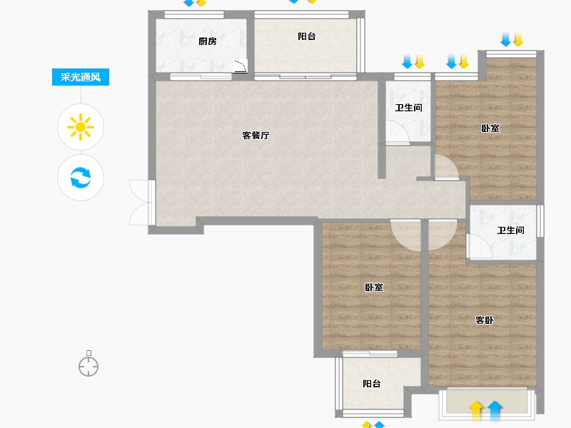 河南省-焦作市-和诚外滩II期-100.82-户型库-采光通风