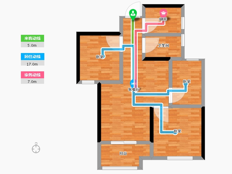 河南省-郑州市-佳源·名门橙邦-70.83-户型库-动静线