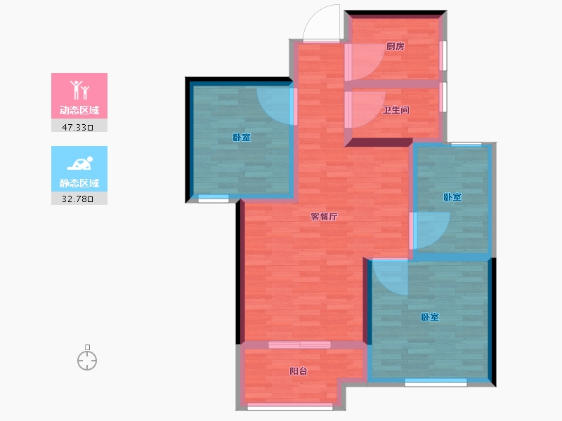 河南省-郑州市-佳源·名门橙邦-70.83-户型库-动静分区