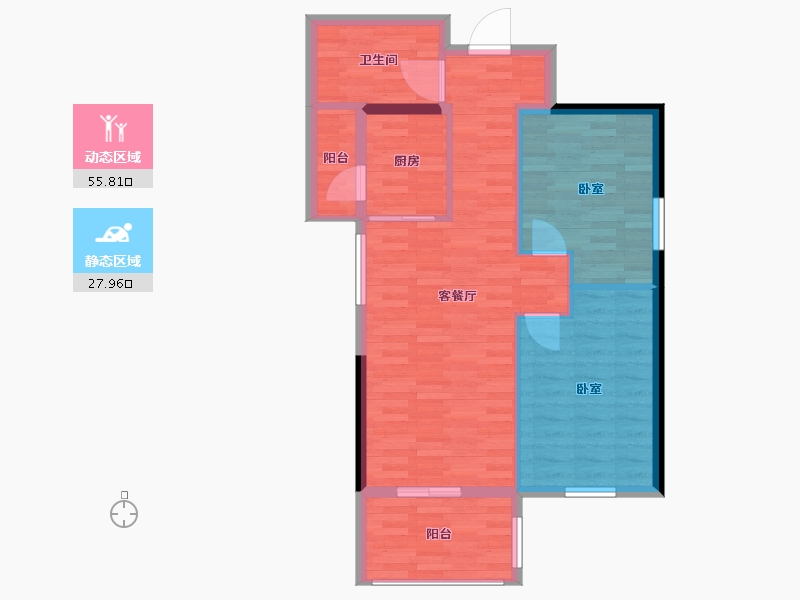 河南省-郑州市-汉德·如意府-75.82-户型库-动静分区