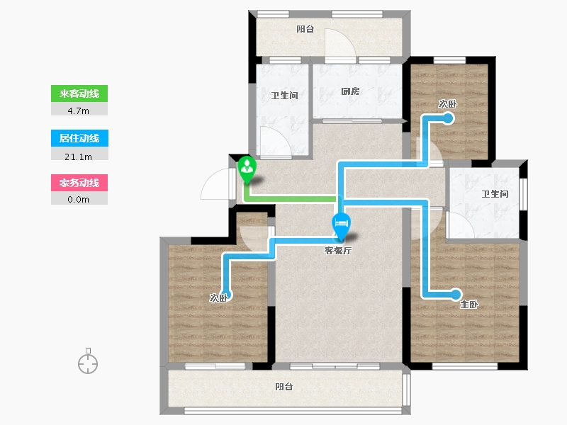 山东省-济南市-金域蓝山-108.00-户型库-动静线