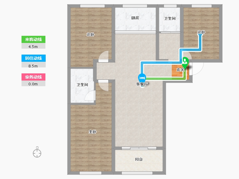 山东省-淄博市-凯瑞鑫园-105.04-户型库-动静线