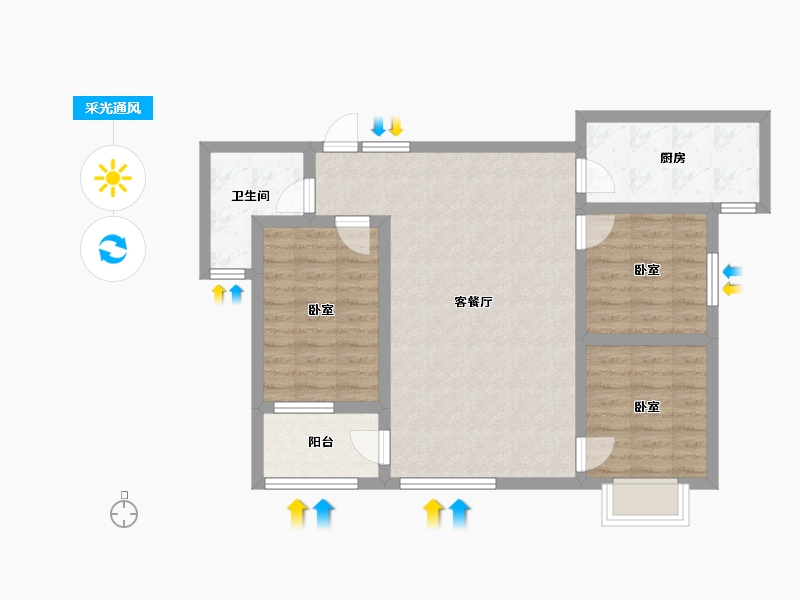 山东省-滨州市-国泰家园-78.02-户型库-采光通风