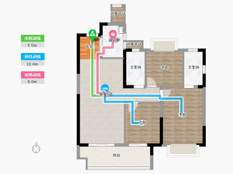 安徽省-阜阳市-融创城-90.07-户型库-动静线