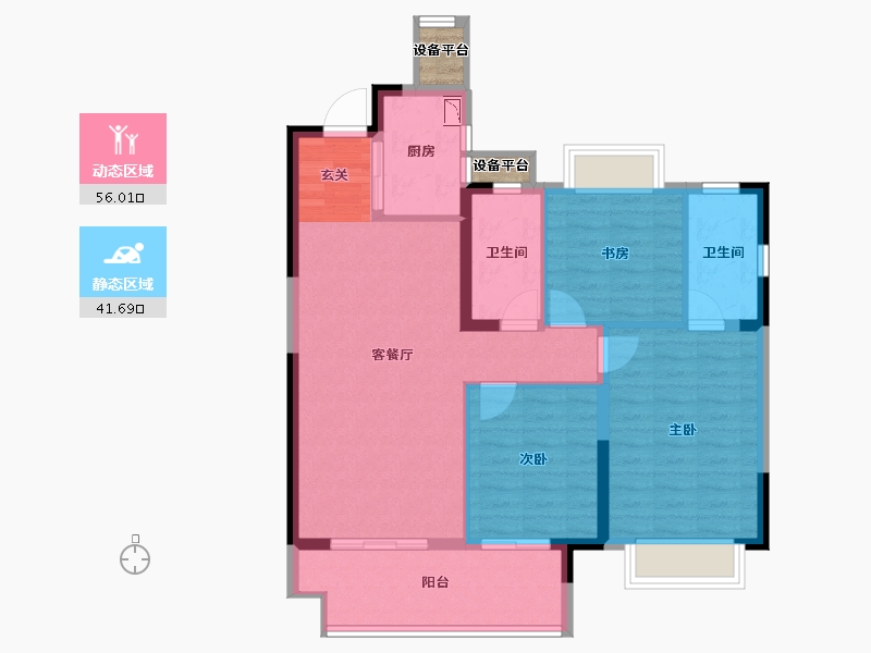 安徽省-阜阳市-融创城-90.07-户型库-动静分区