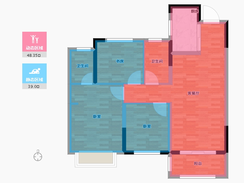 山东省-济南市-绿地国际博览城-77.99-户型库-动静分区