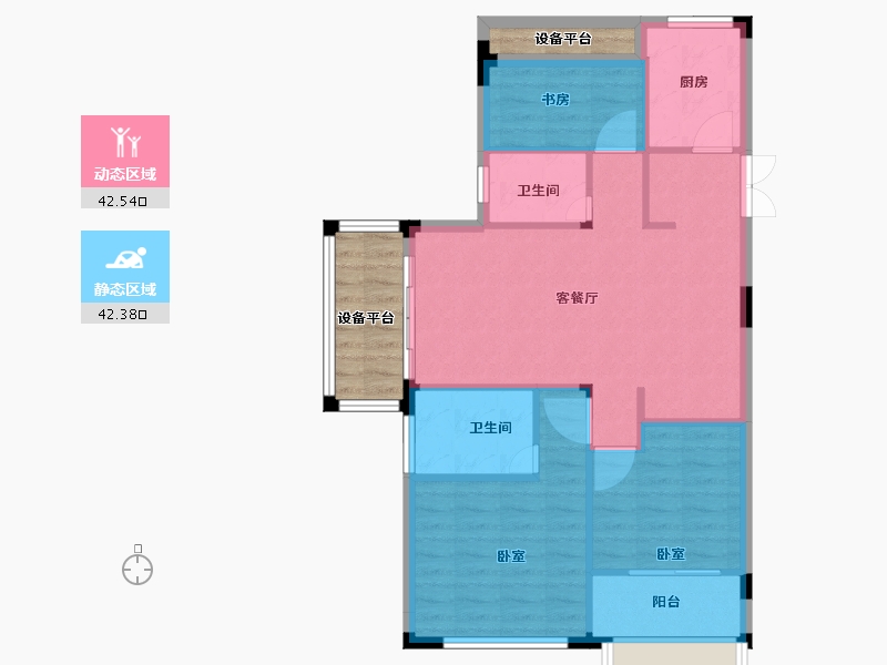 浙江省-绍兴市-瑞泽家园-84.46-户型库-动静分区