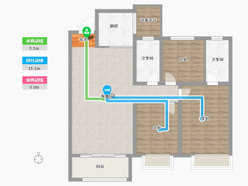 山东省-淄博市-龙泉家园悦景台-101.00-户型库-动静线