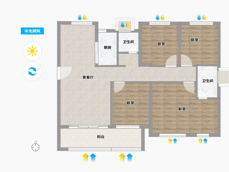 福建省-泉州市-力高君逸府-97.47-户型库-采光通风