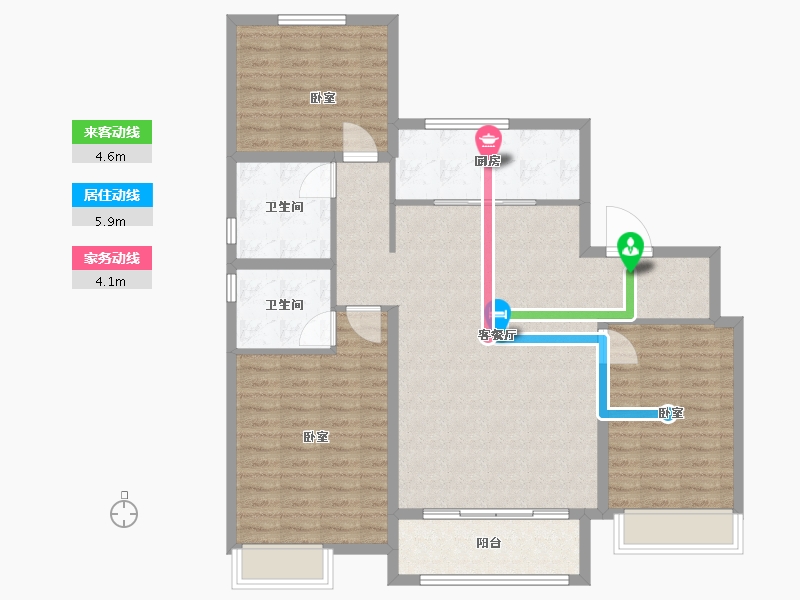 山东省-德州市-惠宁·清华园-111.00-户型库-动静线