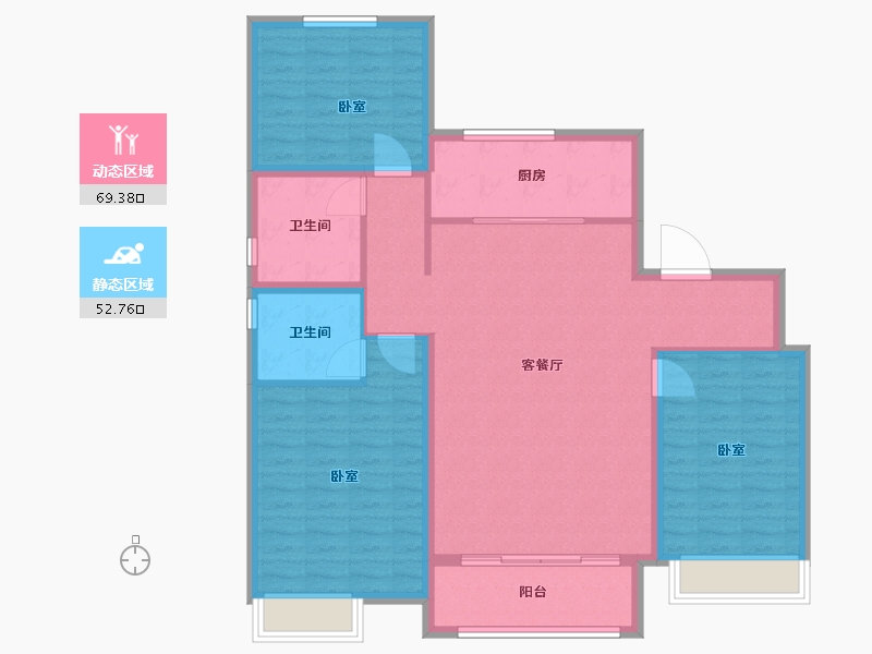 山东省-德州市-惠宁·清华园-111.00-户型库-动静分区