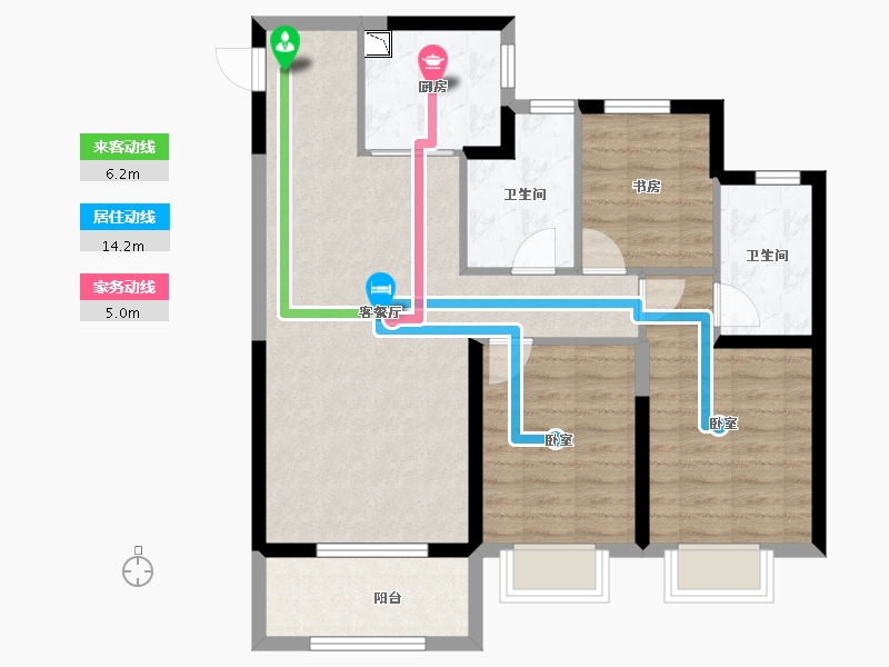 河南省-郑州市-融信奥体世纪-85.99-户型库-动静线