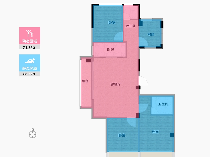 浙江省-宁波市-绿城同山玉兰花园-108.00-户型库-动静分区