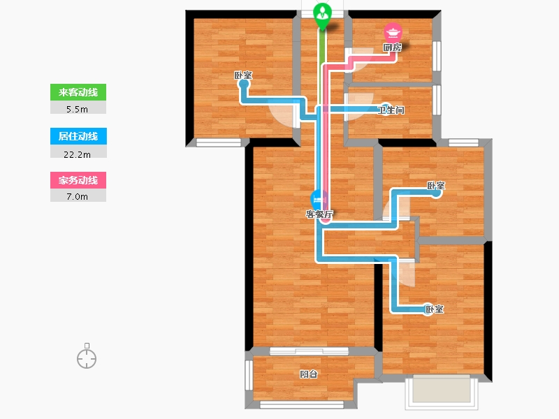 河南省-郑州市-佳源·名门橙邦-72.10-户型库-动静线