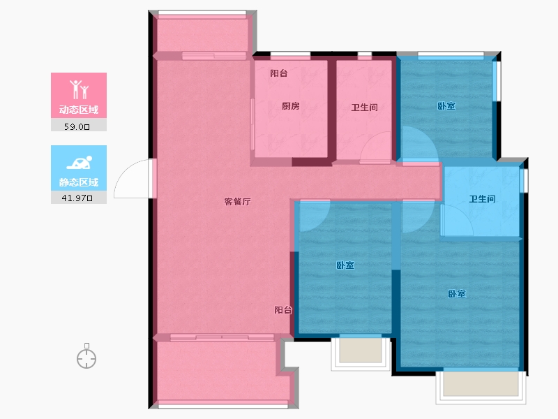 河南省-郑州市-信保·春风十里-90.18-户型库-动静分区