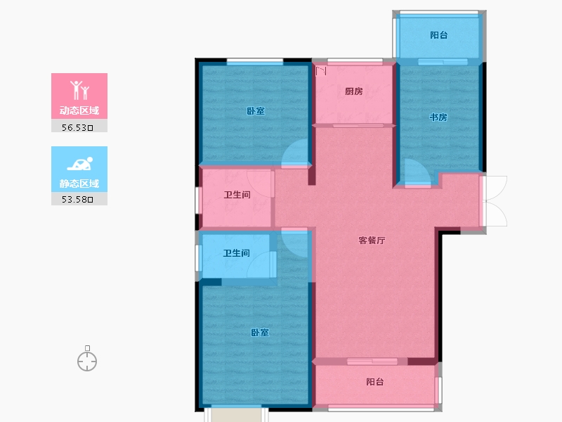 河南省-郑州市-明天香槟花园-98.01-户型库-动静分区