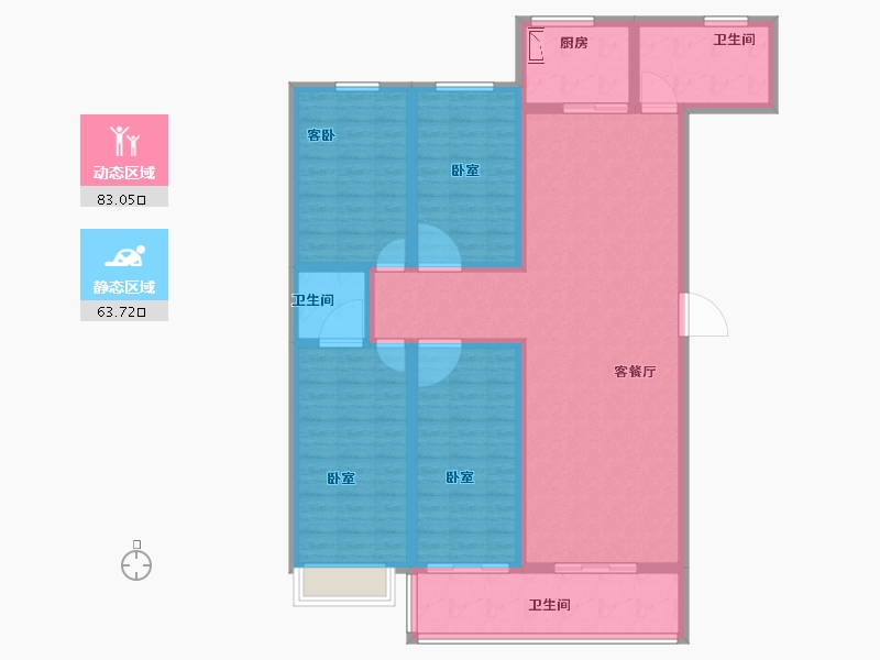 河南省-洛阳市-香泰花园-131.86-户型库-动静分区