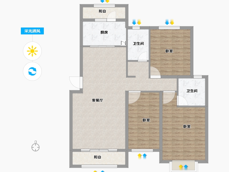 河南省-焦作市-中嘉美景-114.00-户型库-采光通风