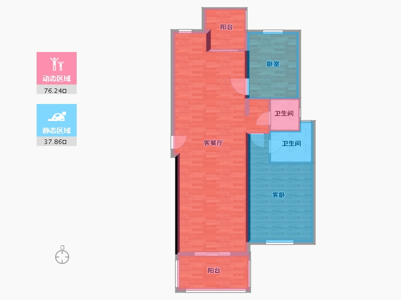 河南省-郑州市-汉德·如意府-104.33-户型库-动静分区