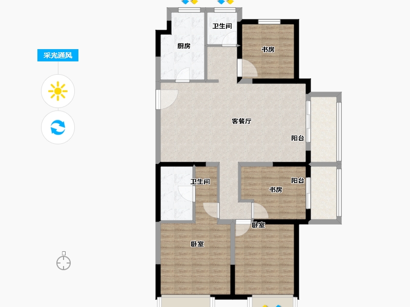 河南省-郑州市-美景美境-119.00-户型库-采光通风