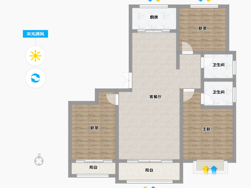 山东省-滨州市-金城国际-114.00-户型库-采光通风