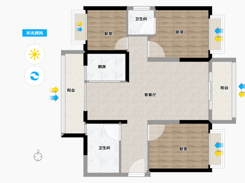 河南省-洛阳市-尚品1号-98.31-户型库-采光通风