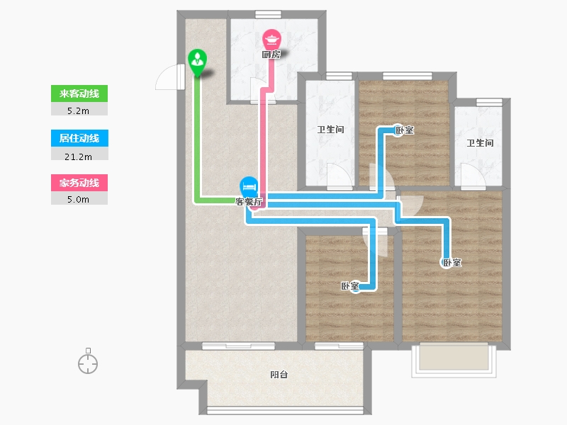 河南省-郑州市-合筑•玖合湾-88.01-户型库-动静线